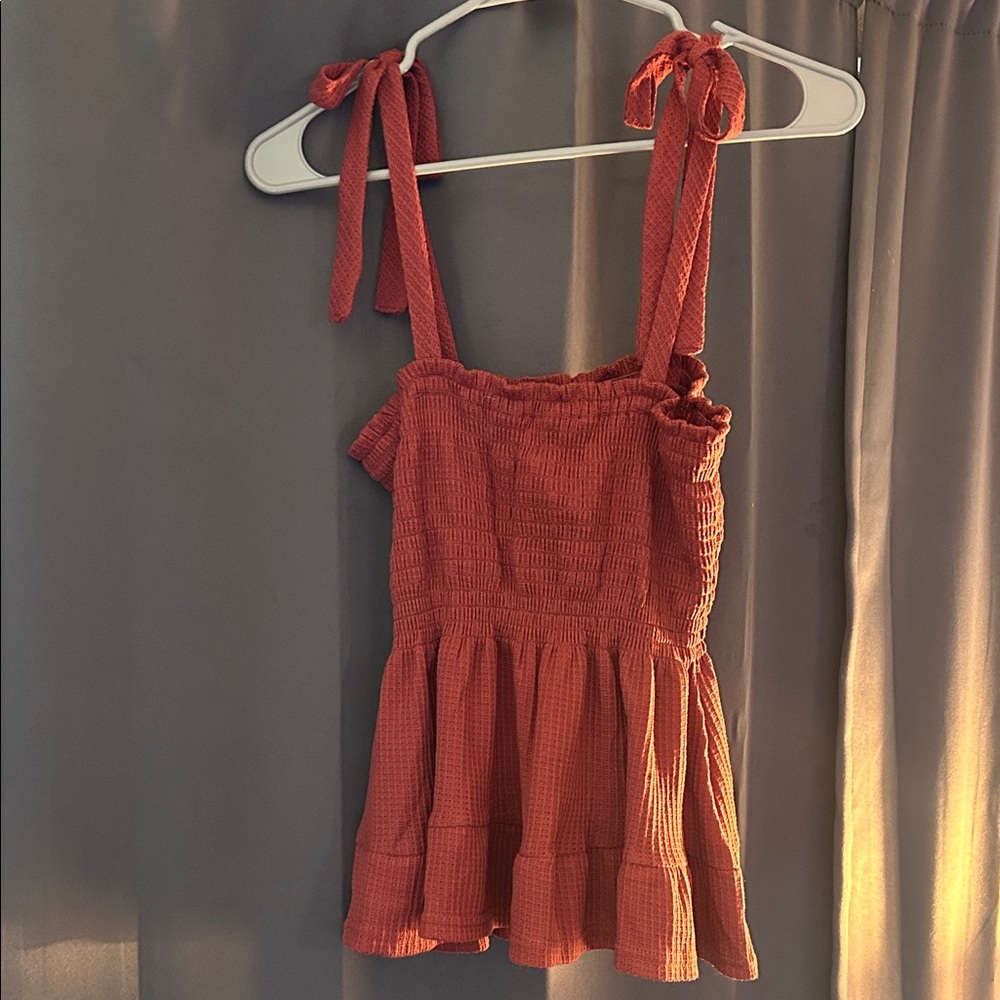 Paper Crane Rust Sleeveless Blouse